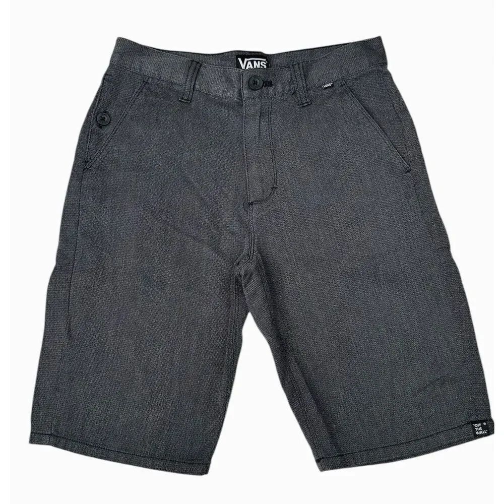 Vans Hanzo Boys Chino Flat Front Dark Gray Boys Twill Skater Shorts Size 14